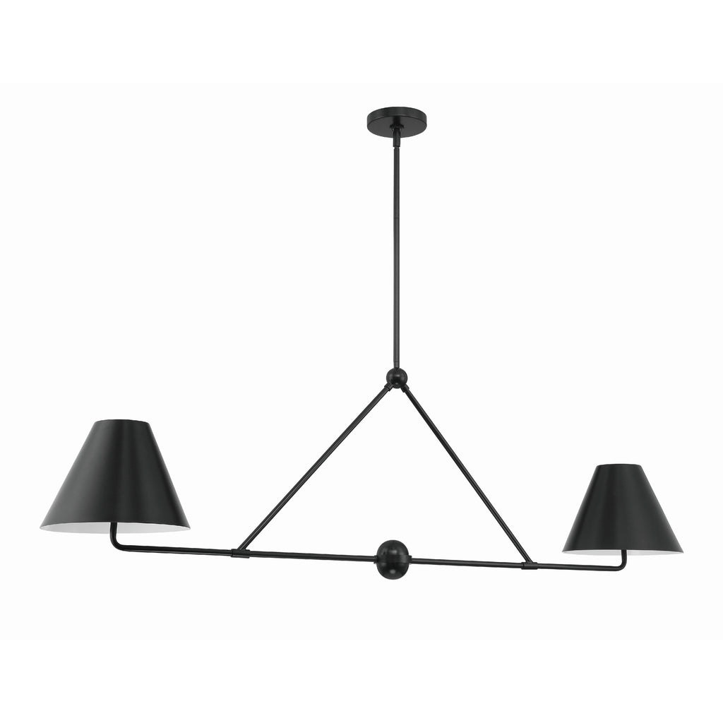 Crystorama Xavier 54'' Linear Chandelier in Matte Black - Additional View