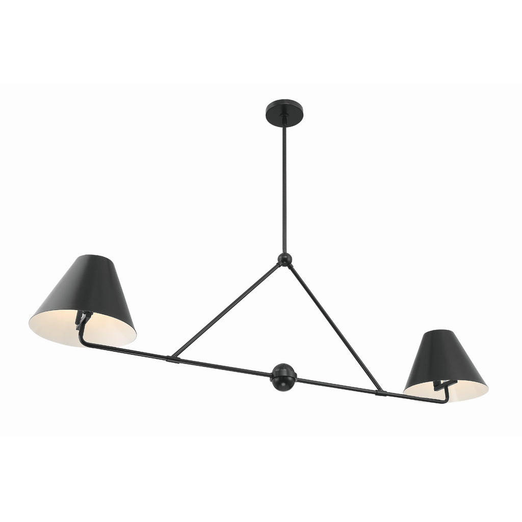 Crystorama Xavier 54'' Linear Chandelier in Matte Black - Additional View