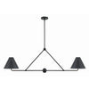 Crystorama Xavier 54'' Linear Chandelier in Matte Black - Front View