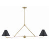 Crystorama Xavier 54'' Linear Chandelier in Vibrant Gold - Front View