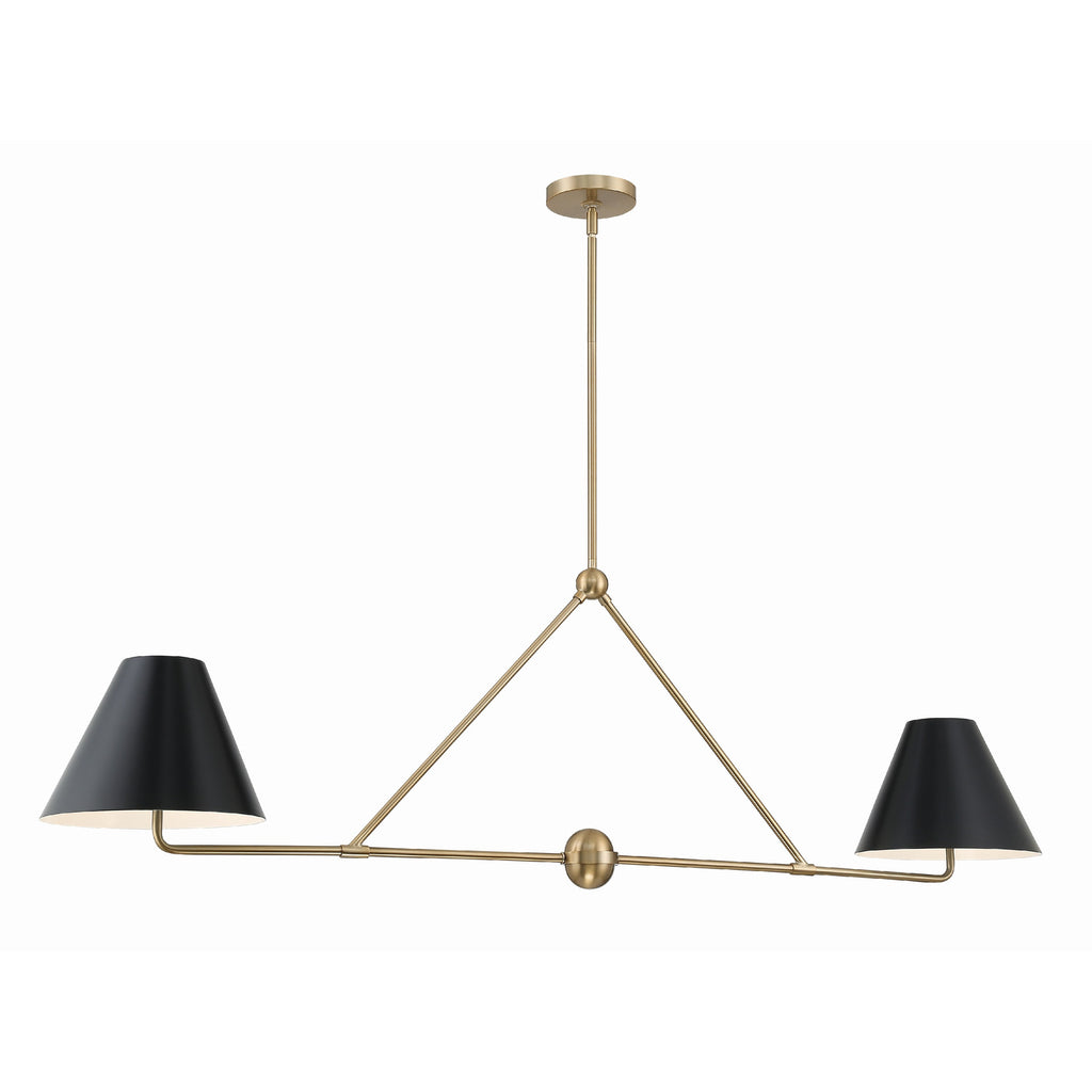 Crystorama Xavier 54'' Linear Chandelier in Vibrant Gold - Additional View