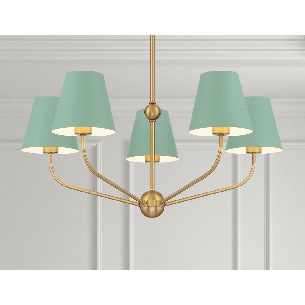 Crystorama Xavier 28'' Chandelier in Vibrant Gold - Lifestyle View
