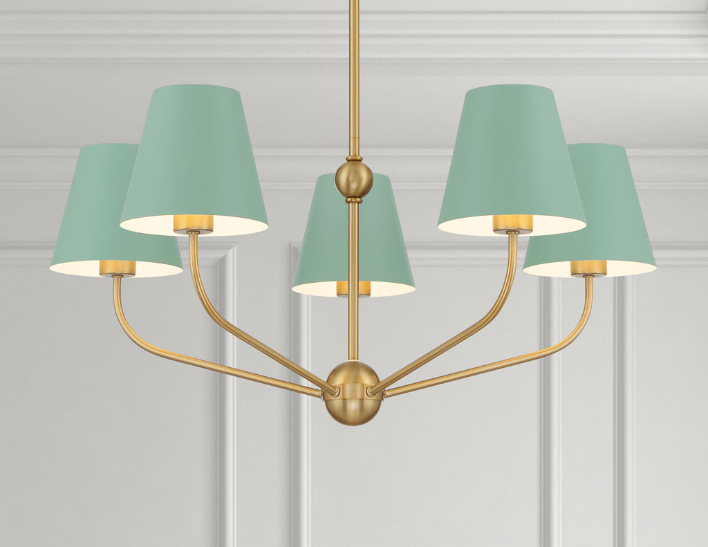 XAV-B9315-VG-GR Xavier 28'' Chandelier | Lifestyle Image