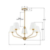 XAV-B9315-VG-WH Xavier 28'' Chandelier | Dimensions Image