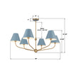XAV-B9316-VG-BL Xavier 40'' Chandelier | Dimensions Image
