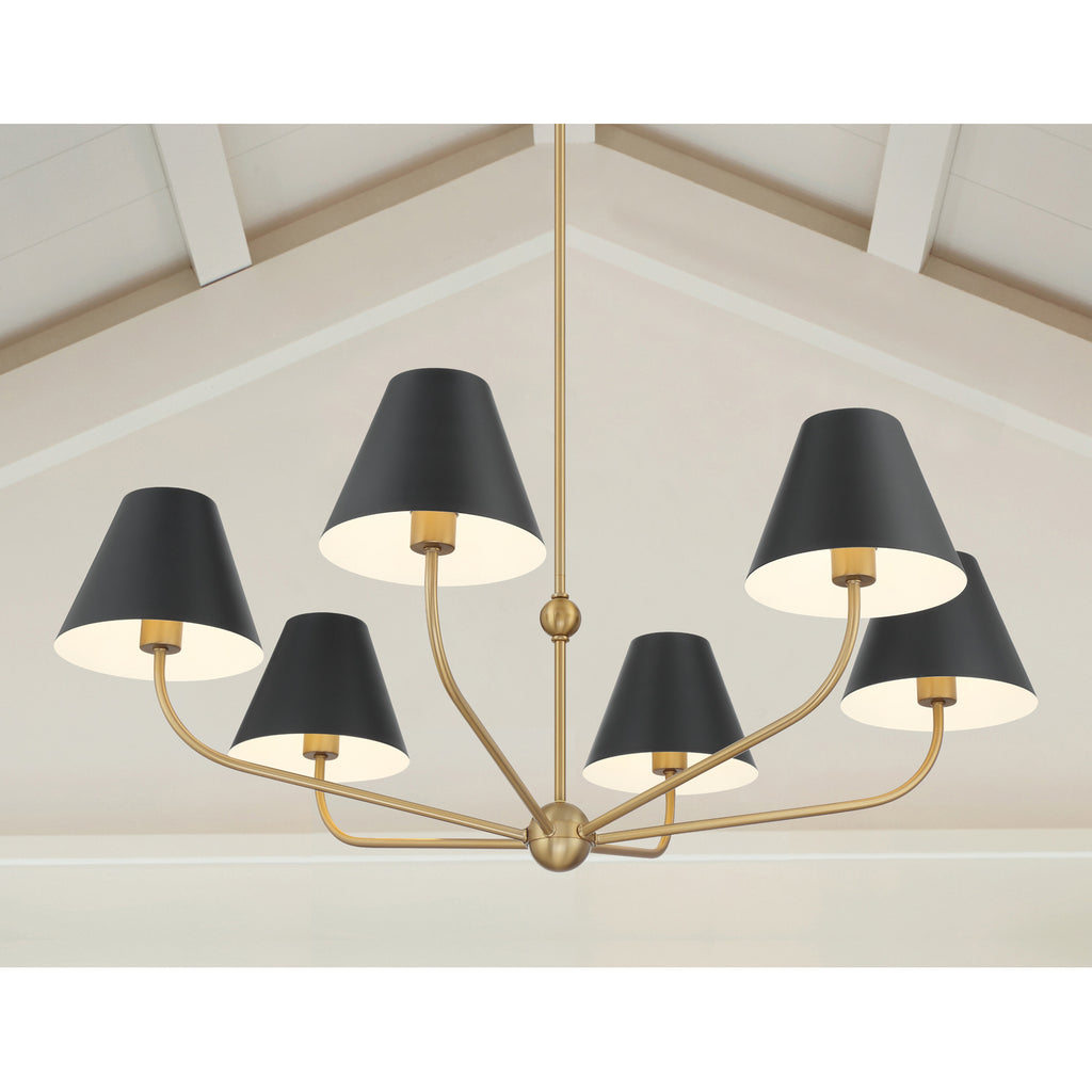 Crystorama Xavier 40'' Chandelier in Vibrant Gold - Lifestyle View