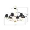 XAV-B9316-VG-MK Xavier 40'' Chandelier | Dimensions Image
