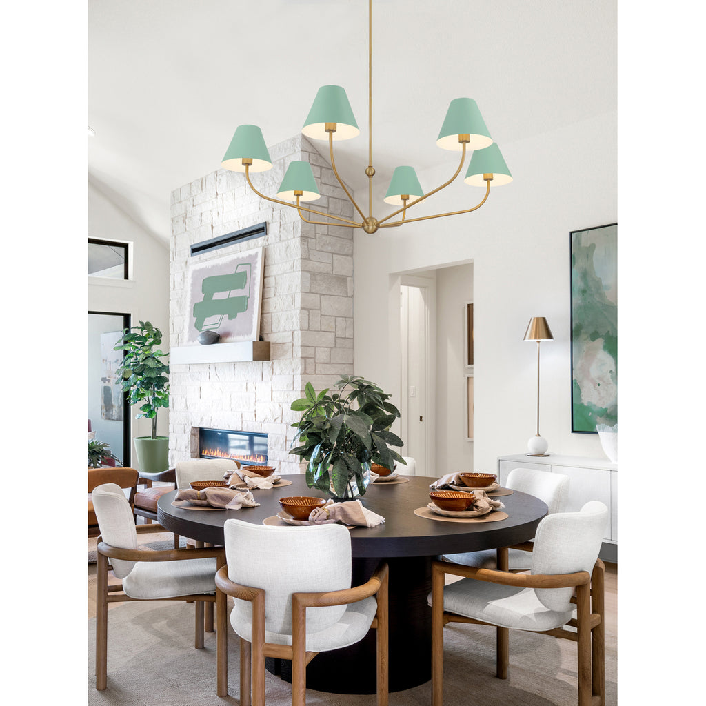 Crystorama Xavier 48'' Chandelier in Vibrant Gold - Lifestyle View