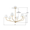 XAV-B9319-VG-WH Xavier 48'' Chandelier | Dimensions Image