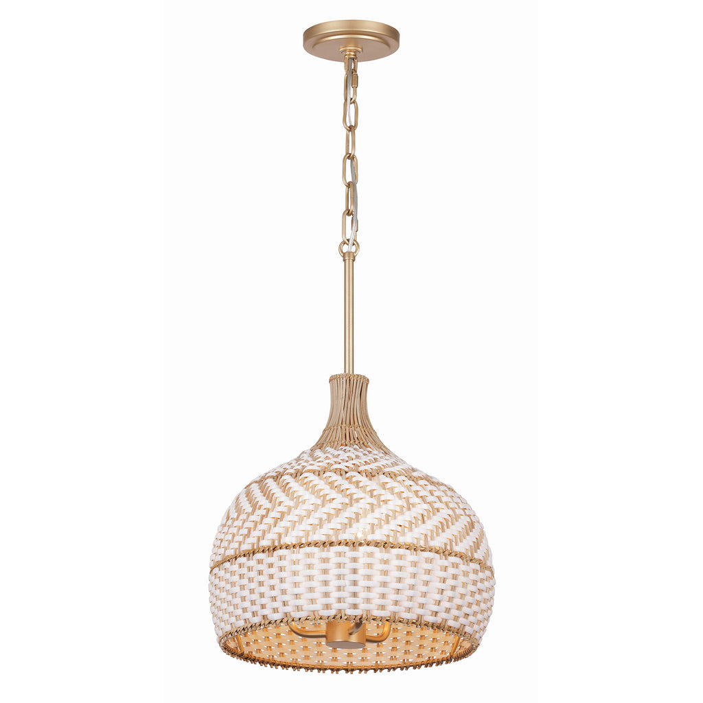 Crystorama Zanzibar 14'' Pendant in Soft Gold - Front View