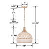 ZAN-9003-SG Zanzibar 3 Light Pendant | Dimensions Image