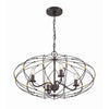 Crystorama Zucca 24.5'' Chandelier in English Bronze + Antique Gold - Front View
