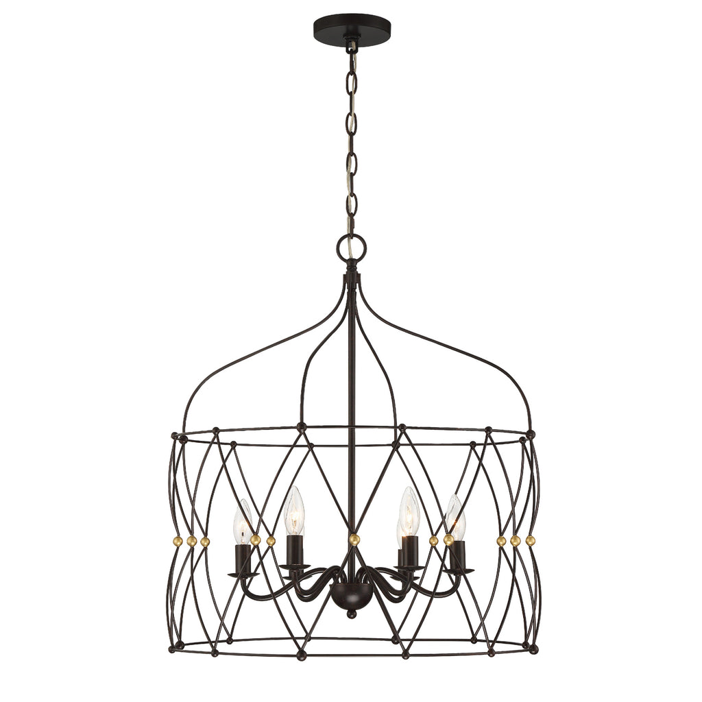 ZUC-A9035-EB-GA Zucca 6 Light Lantern Chandelier | Main Image