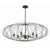 Crystorama Zucca 38.25'' Chandelier in English Bronze + Antique Gold - Front View