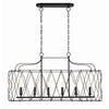 Crystorama Zucca 42.5'' Linear Chandelier in English Bronze + Antique Gold - Front View