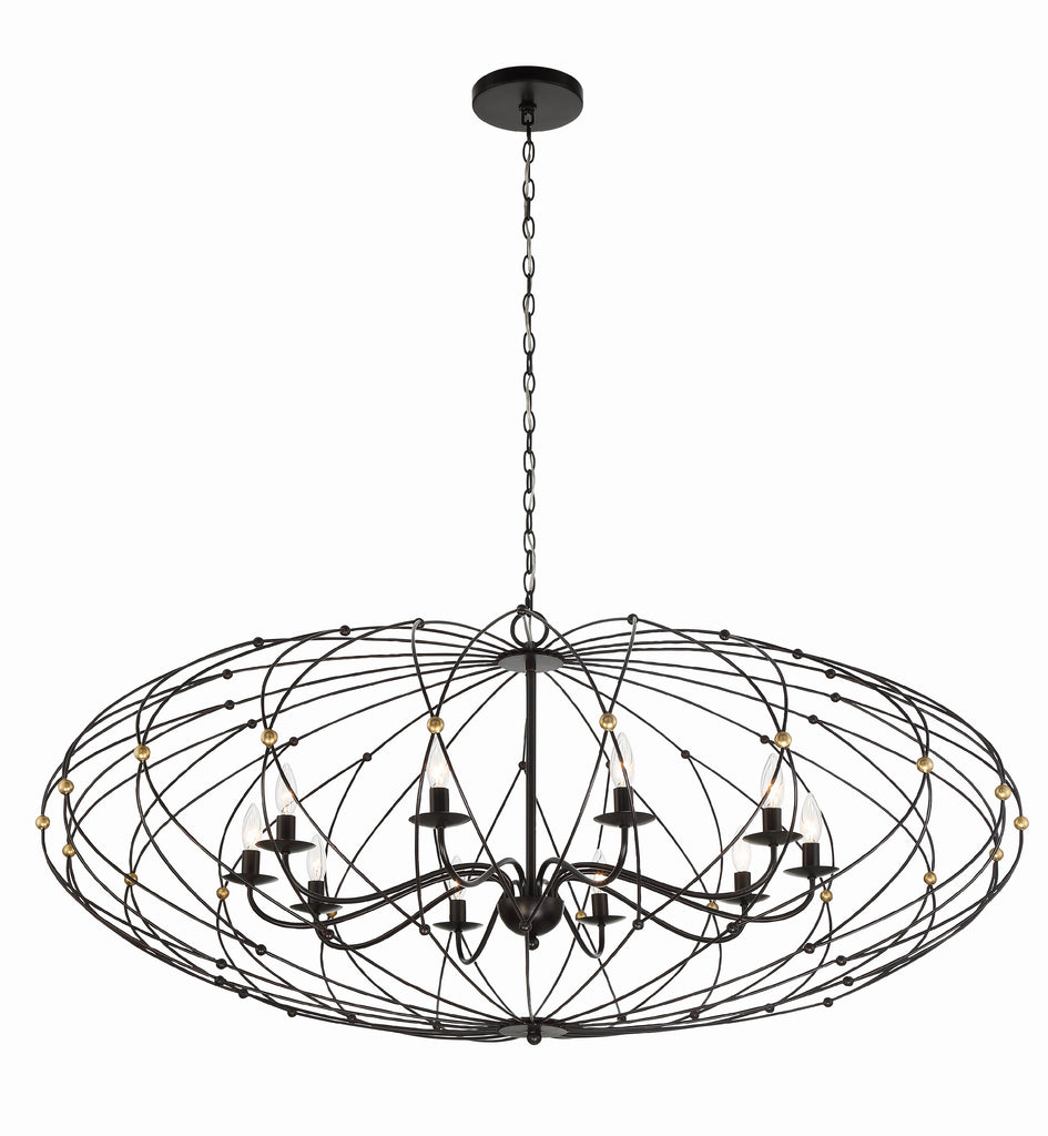 ZUC-A9039-EB-GA Zucca 10 Light Chandelier | Main Image