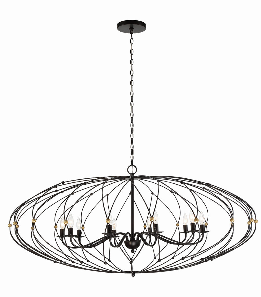 ZUC-A9039-EB-GA Zucca 10 Light Chandelier | Alternate Image