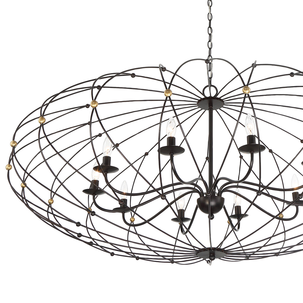 ZUC-A9039-EB-GA Zucca 10 Light Chandelier | Alternate Image