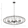 ZUC-A9039-EB-GA Zucca 10 Light Chandelier | Dimensions Image