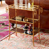 cy-04208 Bamboo Tray Table | Gold | Lifestyle Image