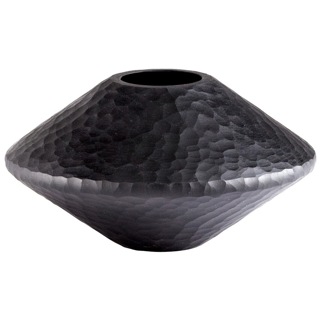 cy-05384 Round Lava Vase | Black | Main Image
