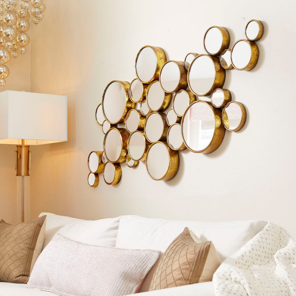 cy-05825 Bubbles Mirror | Gold | Lifestyle Image