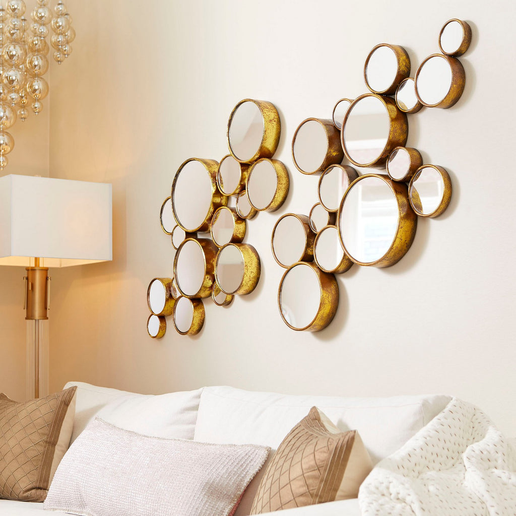 cy-05825 Bubbles Mirror | Gold | Lifestyle Image