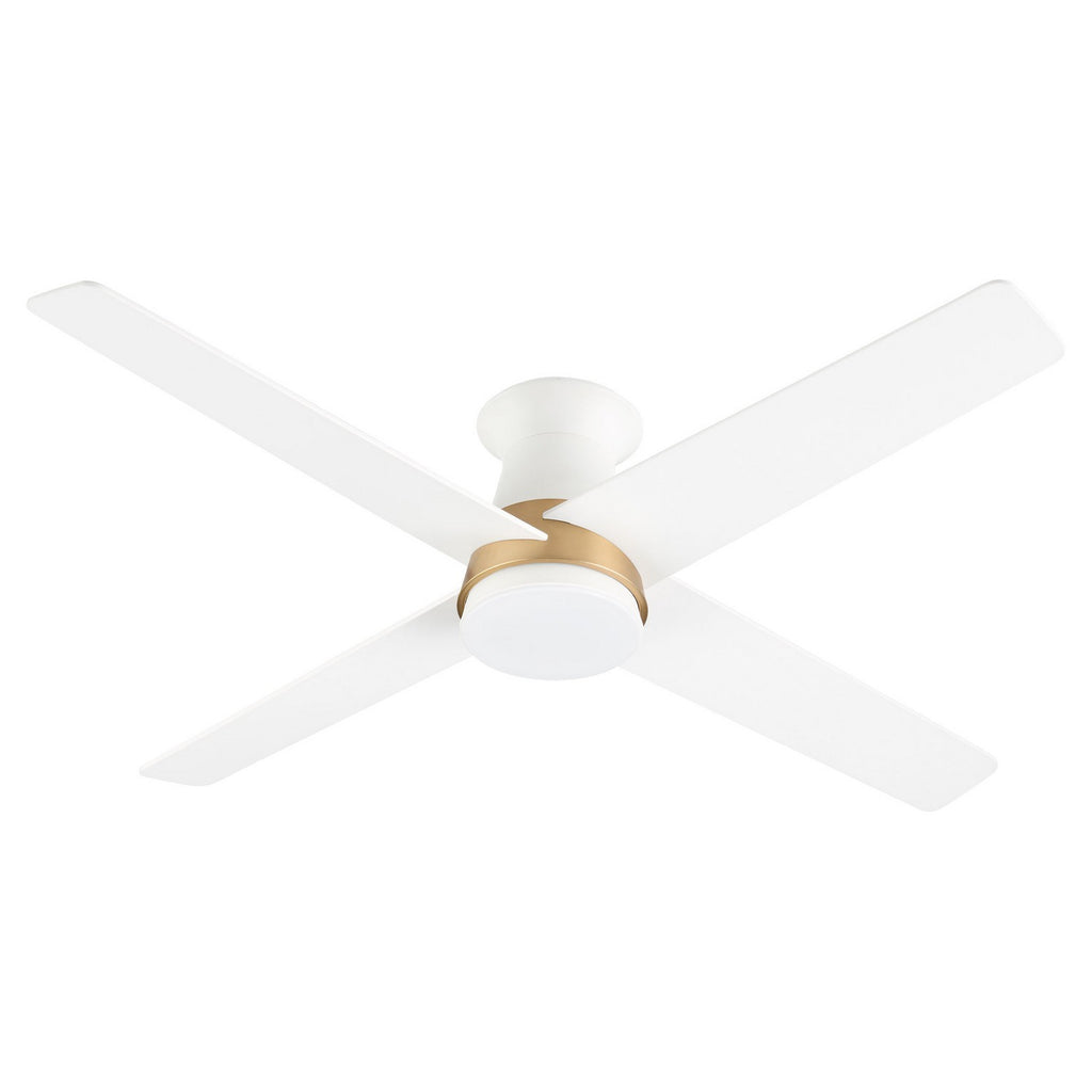 cy-11983 Santa Ana Ceiling Fan | Aged Brass | Studio White | Main Image