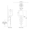 jn2086 Julie Neill Avery 1 Light Sconce | Dimensions Image