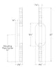 kw2282 Kelly Wearstler Rousseau 1 Light Bathroom Vanity | Dimensions Image