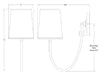 tob2125 Thomas O'Brien Reed 1 Light Sconce | Dimensions Image