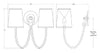 tob2126 Thomas O'Brien Reed 2 Light Sconce | Dimensions Image