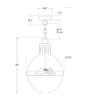 tob5063 Thomas O'Brien Hicks 2 Light Pendant | Dimensions Image