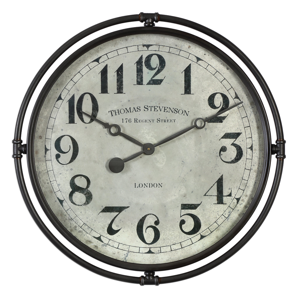 Smoke Gray Industrial Wall Clock - Stylish Decor Piece
