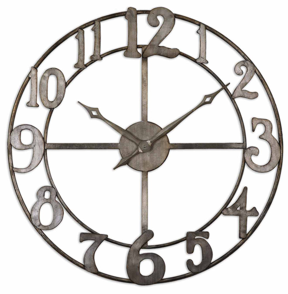 Antique Silver Leaf SoHo Chic Wall Clock