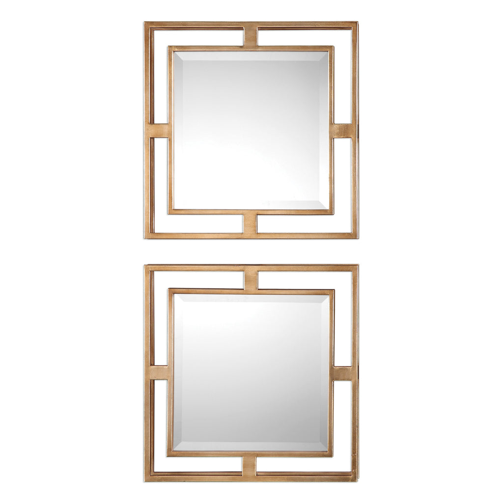 Gold Square Mirror Set Premium Iron Craftsmanship