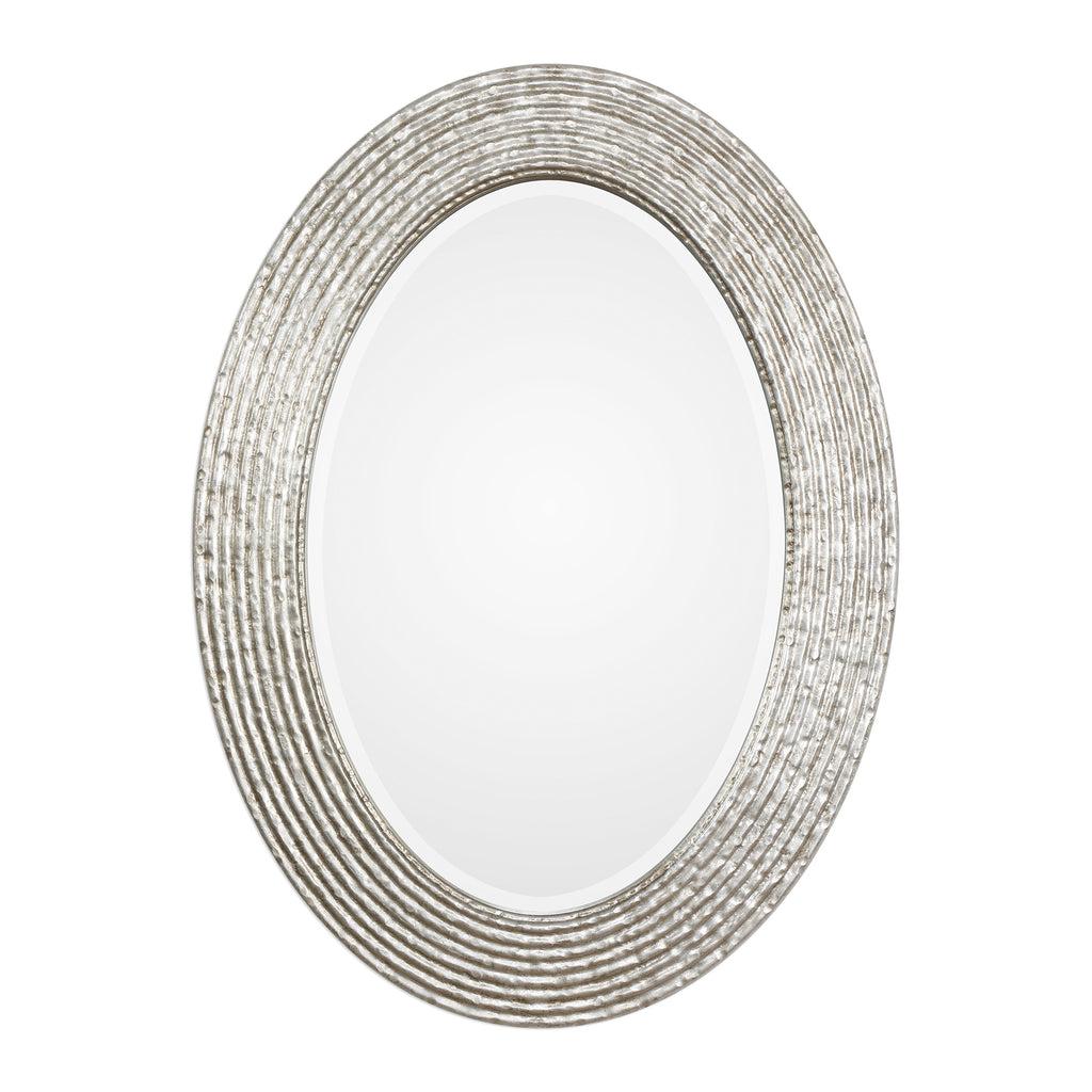 Silver Oval Mirror - Elegant Home Decor