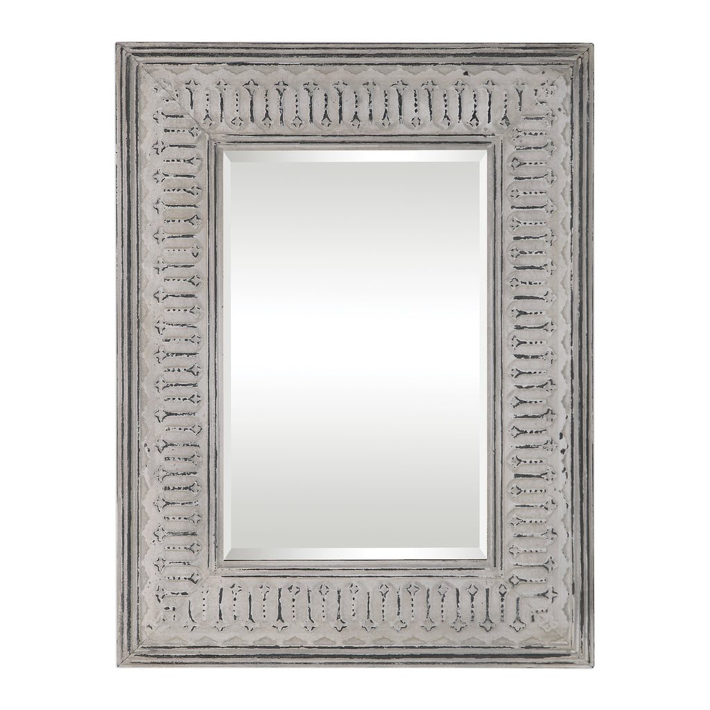 Aged Gray Rectangle Mirror - Premium Iron Craftsmanship