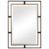 Gold & Bronze Rectangle Mirror | 3D Iron Frame | Distressed Rustic Finish