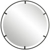 Round Iron Mirror in Satin Black Finish - Bryant Park Collection