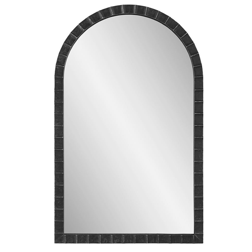 SoHo Chic Black Arch Mirror | Hand-Forged Iron Décor