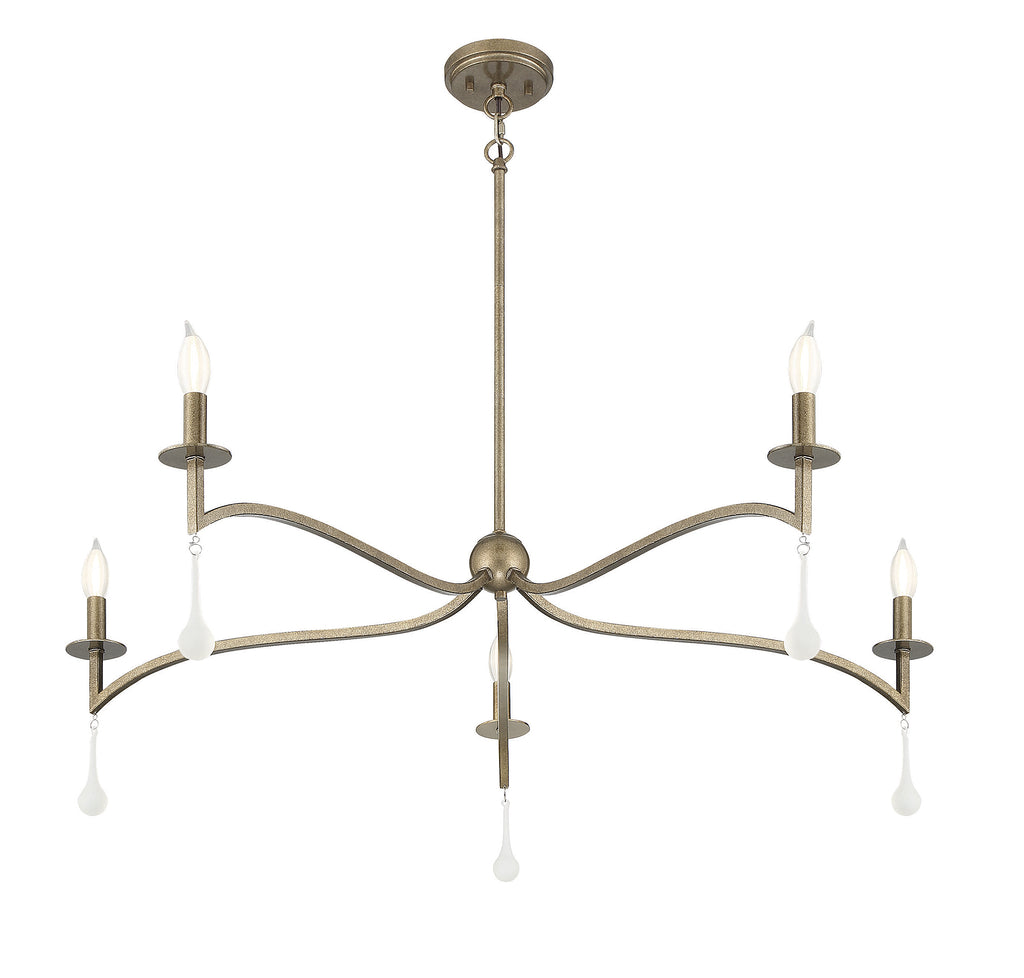 Hampton Retreat 5-Light Chandelier in Chelsea Gold Finish | Alternate View