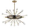 Mid-Century Modern Black and Gold Chandelier with Crystal Baubles | Alternate View