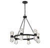 Matte Black Crystal Chandelier - Empire State Glam Lighting | Alternate View