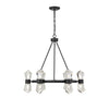 Matte Black Crystal Chandelier - Empire State Glam Lighting