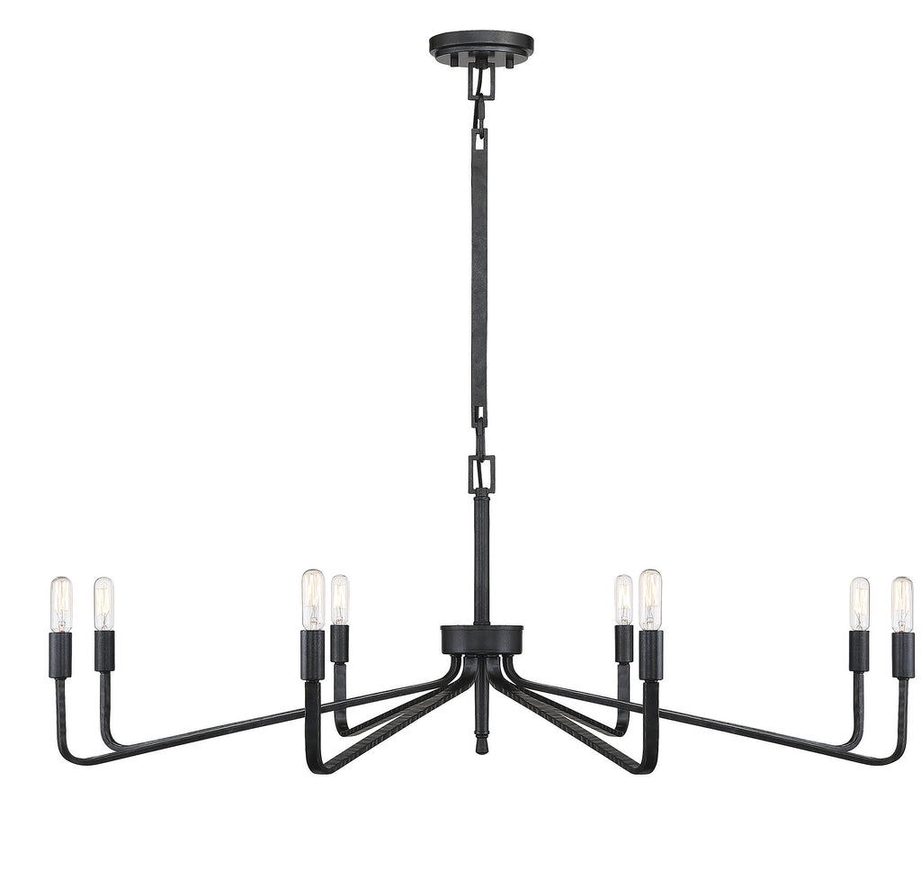 Hampton Retreat 8-Light Chandelier - Forged Iron Finish - Home Lighting | Alternate View