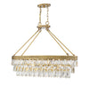 Sunset Strip 8 Light Linear Chandelier in Warm Brass with Crystal Accents | Alternate View