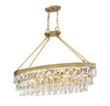 Sunset Strip 8 Light Linear Chandelier in Warm Brass with Crystal Accents | Alternate View