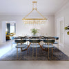 Sunset Strip 8 Light Linear Chandelier in Warm Brass with Crystal Accents | Lifestyle View