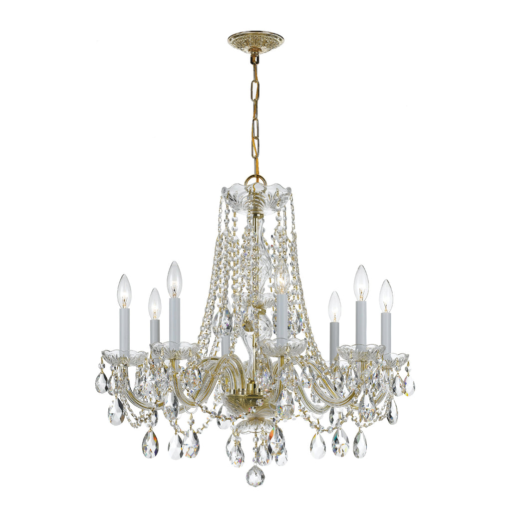 Park Avenue Traditional Crystal Chandelier - 8 Light Fixture